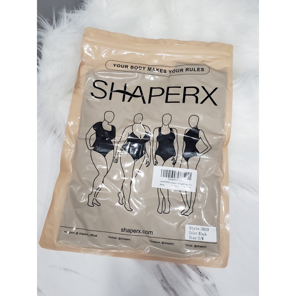 SHAPERX Women's High-waisted Tummy Control Shapewear Seamless Zip-up M/L BLACK
